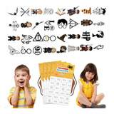 128 Tatuagem Temporária Infantil Bruxinho Menino Menina Kit