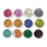12un Decoração Unhas Glitter Flocado Variados Encapsulamento Cor Hs 438