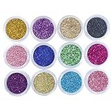 12un Glitter Encapsulado Flocado Para Unha Decoração HS 435