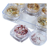 12un Glitter Foil Dourado Madrepérola Decoração Unhas De Gel