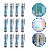 12un Silicone Acético Transparente Vidros E Aluminio Tekbond Cor Incolor