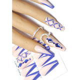 12un Unha Postica Decorada Longa Bailarina Almond Strass