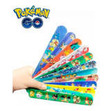 12x Pulseiras Pokémon Bracelete Bate Enrola Multicor Criança Cor Multicolorido
