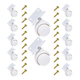 12x Rodízio Rodinha 42mm Berço Móveis 12 25mm Chapa L Branco