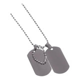 13 Corrente E Placa Identificação Militar Dog Tag Aço Inox
