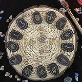 13 Peças Conjunto De Runas De Bruxa De Madeira Acessórios De Feiticeira Com Símbolos Ciganos Artesanais Ferramentas De Adivinhação Decoração De Meditação De Cura
