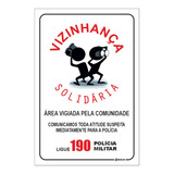13 Placas Vizinhança Solidária Área Vigiada 30x20 Ps2mm