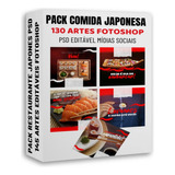 130 Artes Mídias Sociais Comida Japonesa Editavel Photoshop