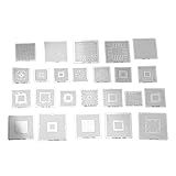 130pcs BGA Stencils Reballing Rework Net Set Kit Malha De Aço Inoxidável Fácil Calor Especificações Marcadas Para Laptop Desktop