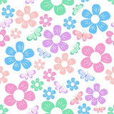 132 Adesivos Infantil De Parede Floral Flores E Borboletas