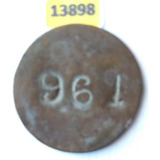 13898 Ficha Numerada Particular De Fazenda Séc Xix Bronze