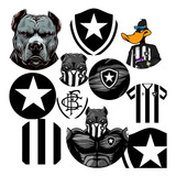 14 Adesivos Time Futebol Botafogo A Prova D'agua Carro Moto