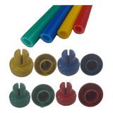 14 Isotubos Tubo Colorido + 14 Ponteiras Colorida Para Haste