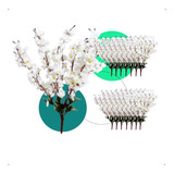 14 Buque Flor Cerejeira 7 Galhos Artificial Decoração Planta