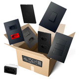 140 Interruptor Pulsador Campainha Preto Fosco Recta Satin