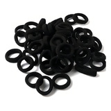144 Elásticos Rabico Xuxinha Tipo Meia Para Cabelo Atacado Cor Preto Liso