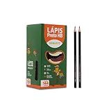 144 Lápis Preto De Escrever Redondo Hb Escolar Leo