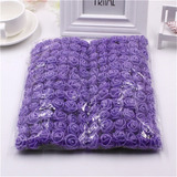 144 Mini Rosas De Eva Rosinha Artificial Pacote Roxo
