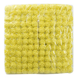 144 Mini Rosas Flores Rosinhas Artificiais Amarelo Seda Eva