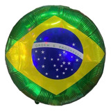15 Balão Bandeira Brasil Metalizado Futebol Copa Do Mundo 