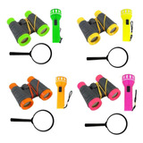 15 Kit Detetive Binóculos + Lanterna + Lupa Infantil Brinde
