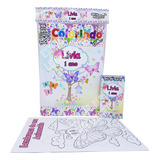 15 Kits Safari Aquarela Livrinho De Colorir Giz De Cera 