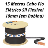 15 Metros Cabo Fio Elétrico Sil Flexível 10mm
