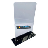 15 Placa Troféu Acrílico Cristal 2mm 10x15cm C/ Base Preta