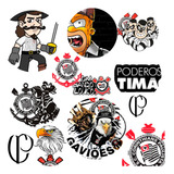 15 Sticker Corinthians Carro Moto Grau Timão Gaviões Da Fiel
