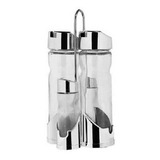 15 Galheteiros Vidro Suporte Inox Azeite Vinagre Sal C 4 Pçs