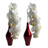 15 Galhos De Orquídea Branca Artificial Haste Longa Realista