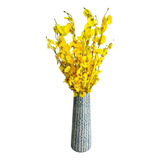 15 Galhos Orquídea Chuva De Prata Flores Artificiais 95 Cm