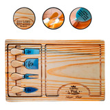 15 Kits 5 Peças Queijos Frios Gravada Laser Tábua Madeira