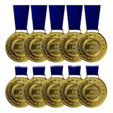15 Medalhas Metal 3cm Tirante Azul Honra Ouro Prata Bronze