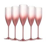 15 Taças Champanhe Acrílico Degrade 160ml Natal Festas Drink Cor Rose Gold