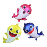 15 Unid Balão Baby Shark Tematico Bebe Tubarao 60 Cm