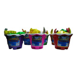 15 Unidades Brinquedo Balde Baldinho De Praia 8 Peças 12cm