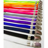 150 Cordões Crachás Liso 12mm X 85cm Com Clips Jacarés