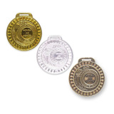 150 Medalhas 44mm H mérito Ouro Prata Bronze Aço Com Fita