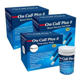 150 Tiras Fita Glicemia Para Medir Glicose On Call Plus Ii Cor Azul