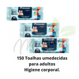 150 Toalhas Umedecidas Banho De Leito Prevent Wipes  3 Emb 