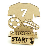 16 Centro De Mesa Futebol Camisa 7 Anos Mdf Festa 12cm