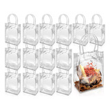 16 Sacola Praia Bolsa Plástica Alça Cristal Pvc Transparente