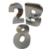 16 Números E Letras Caixa 25cm Aço Inox 430 Brilhante
