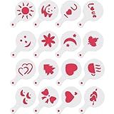 16 Peças De Estênceis De Café Para Decoração De Café Com Leite Estênceis De Biscoito Para Bolos Kit De Decoração De Biscoito De Natal Reutilizável Estênceis De Assar Para Decoração De Bolos