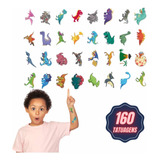160 Tatuagem Temporária Infantil - Tema Dinossauro Variados