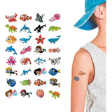160 Tatuagem Temporária Infantil Kit Festa 32 008 Fundo Mar