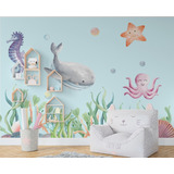 16m² De Painel Adesivo Papel De Parede Infantil Fundo Do Mar