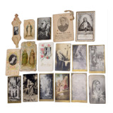 17 Cartões Antigos Santinhos Católicos Anos 20 30 Pó De Ouro