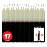 17 Velas Vela Palito Atacado 18 Cm Branca E Colorida Fábrica